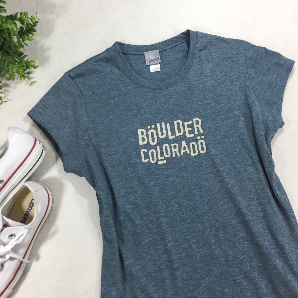 Short Sleeve Graphic Tee Boulder Colorado Teal